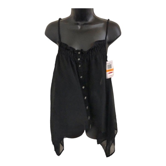 Steve Madden sheer asymmetrical hem‎ spaghetti strap flowy top size small new - Picture 12 of 13